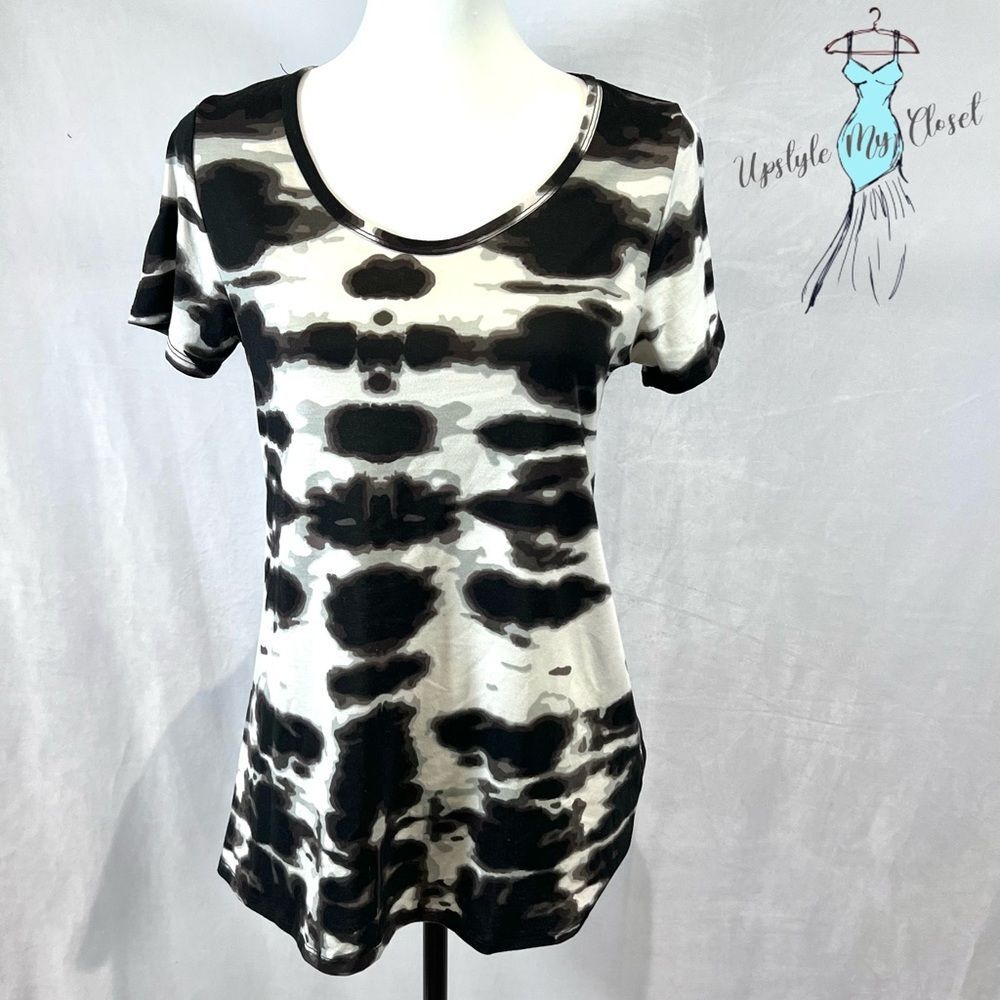 LuLaRoe black white tie dye perfect tee size XS